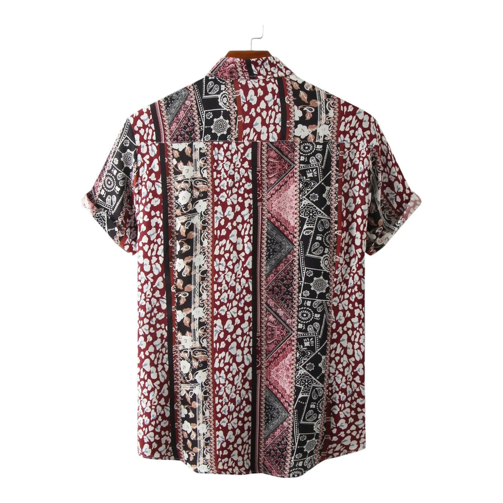 Vertical Floral Border Shirt, back view
