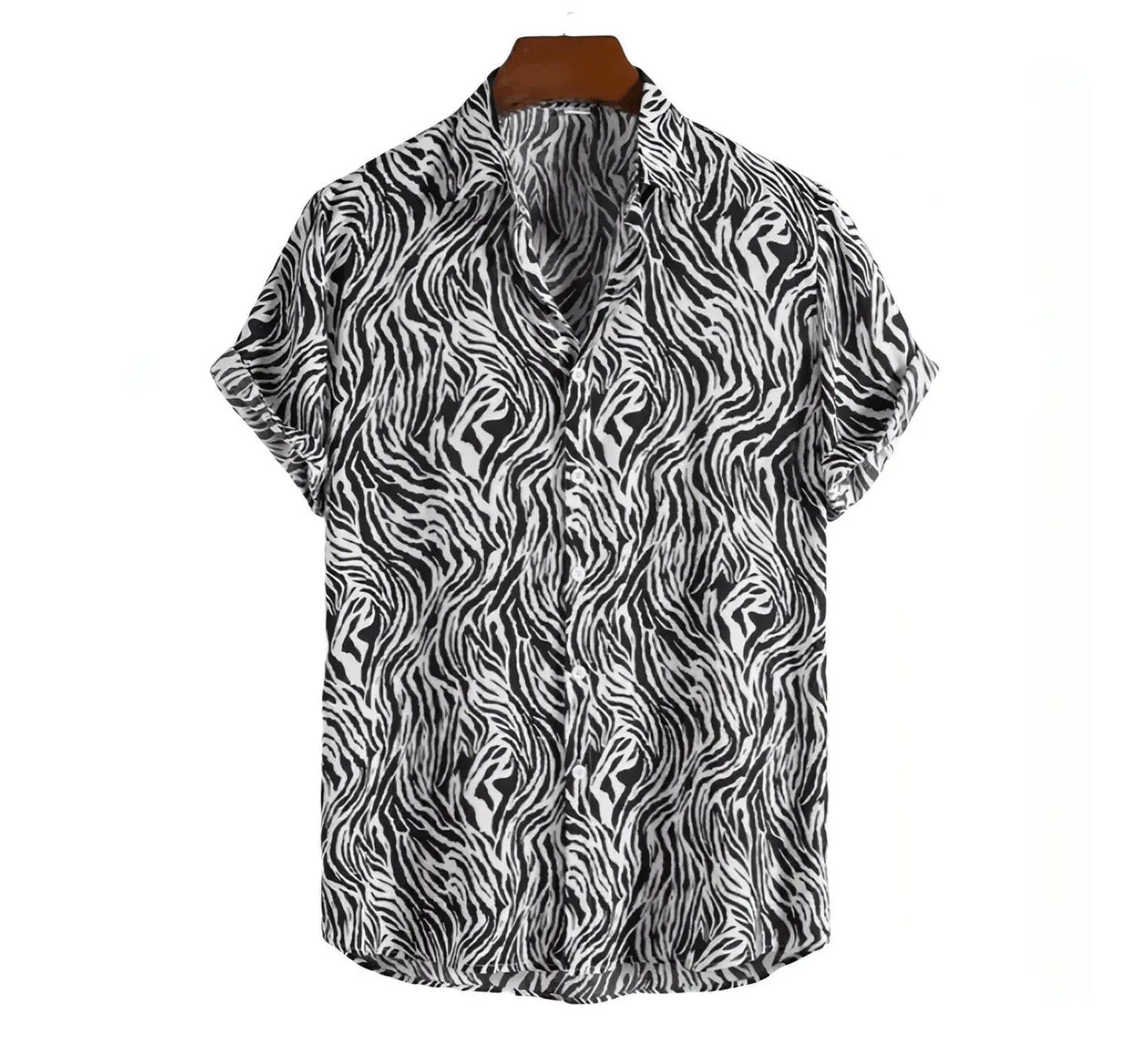 Mens Beach Shirts - Hawaiian shirts - Cheetah - Shirt - Dan Flashes - White - A Tiger Print Shirt (More Colors) - Dan Flashes - Shirt