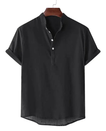 Mens Casual Button Up Shirts - Mens Linen Shirts - Beach Shirts - Shirt - Dan Flashes - Black - Mens casual button up shirts - Mens linen shirts - Beach Shirts