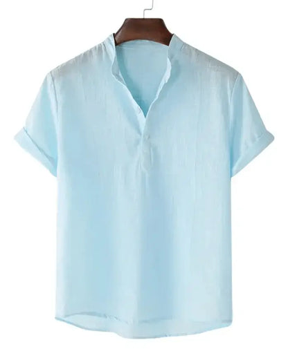 Mens Casual Button Up Shirts - Mens Linen Shirts - Beach Shirts - Shirt - Dan Flashes - Light Blue - Mens casual button up shirts - Mens linen shirts - Beach Shirts