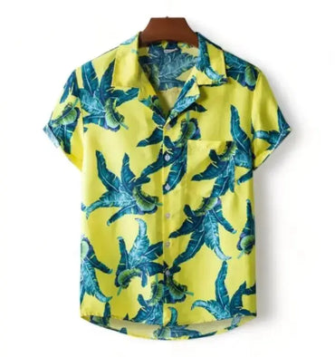 Tropical Print Hawaiian Shirt for men in bamboo hemp - Dan Flashes