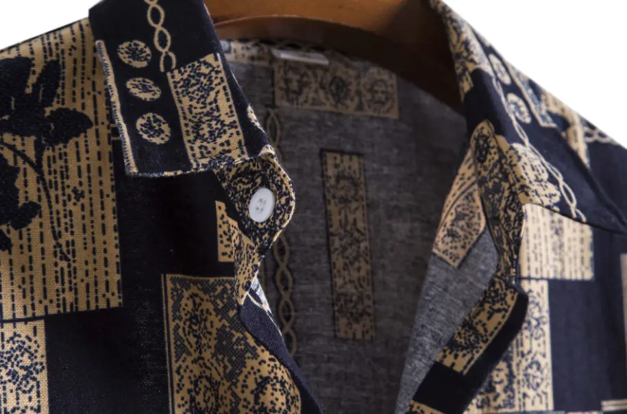 Decorative Panel Hawaiian Shirt, collar detail