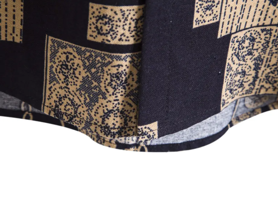 Decorative Panel Hawaiian Shirt, hem and pattern detail
