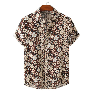 Summer Floral Button-Up Shirt for men in cotton-linen blend - Dan Flashes