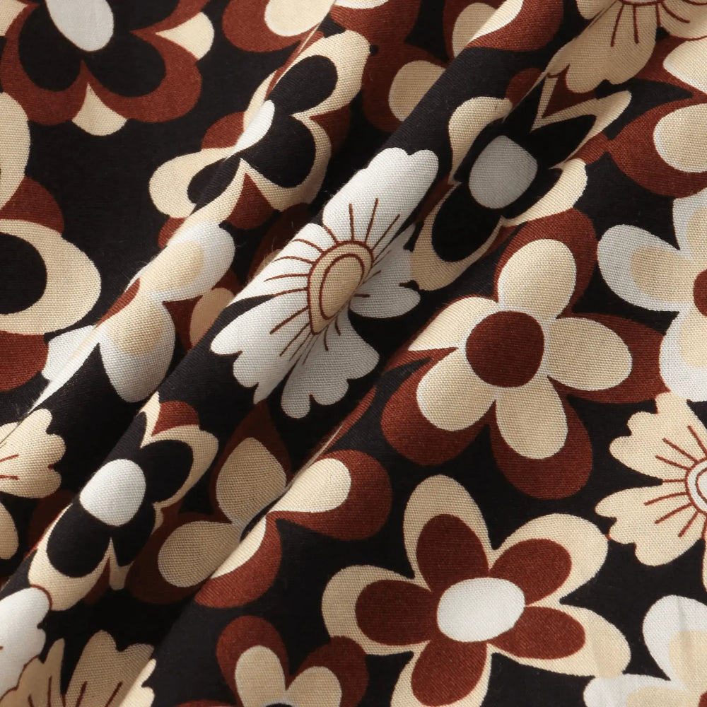 Small Flower Print Button-Up Shirt, pattern and fabric detail
