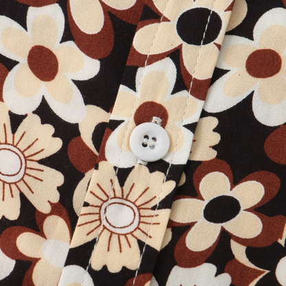 Mens summer button up shirt - Floral pattern - Dan Flashes