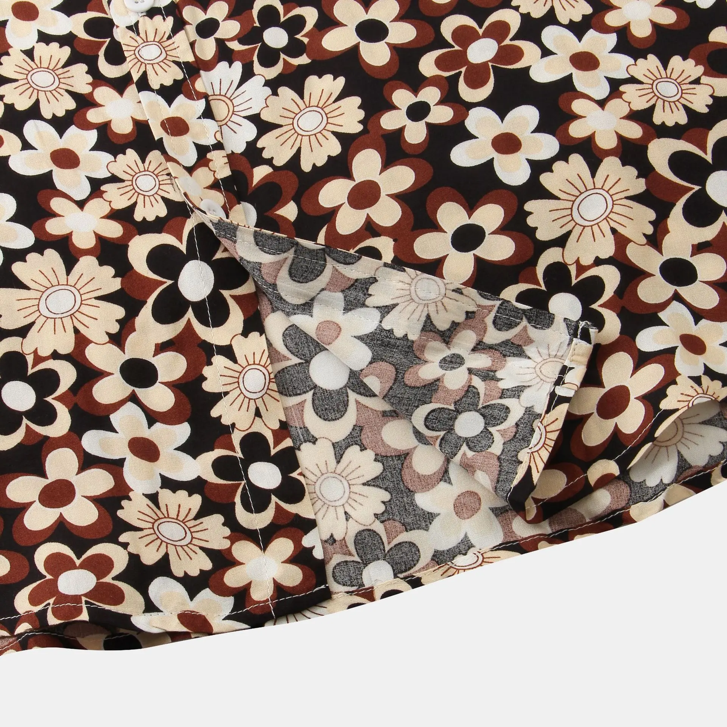 Mens summer button up shirt - Floral pattern - Dan Flashes