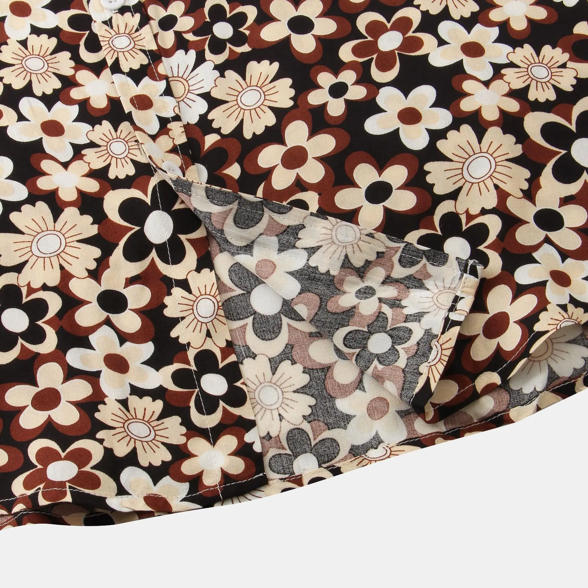 Mens summer button up shirt - Floral pattern - Dan Flashes