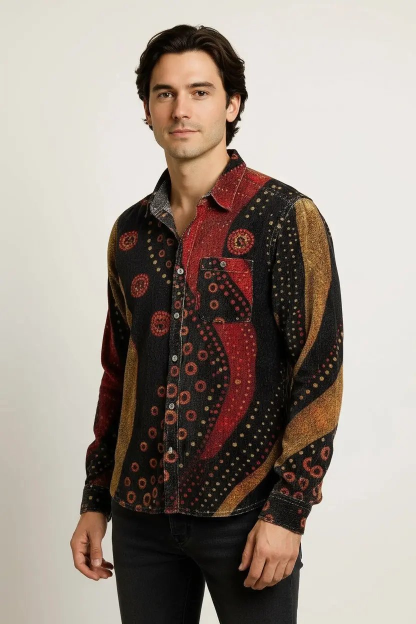 New Retro Men's Long Sleeve Top Shirt Dan Flashes