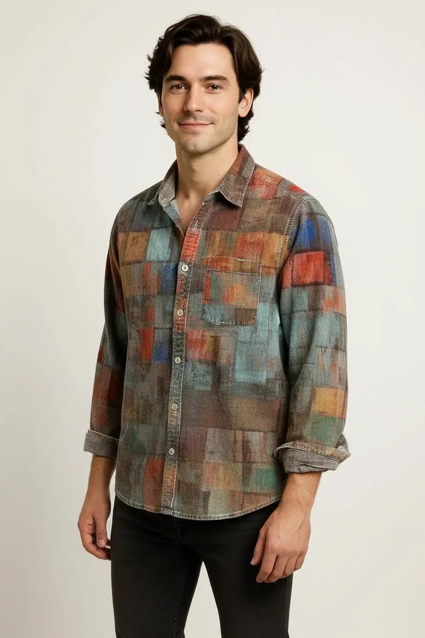 New Retro Men's Long Sleeve Top Shirt Dan Flashes