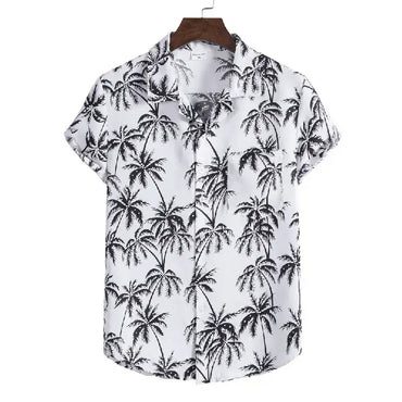 Palm Tree Button-Up Shirt for men in bamboo hemp - Dan Flashes