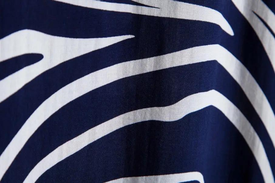 Wavy Line Hawaiian Shirt, pattern and fabric detail
