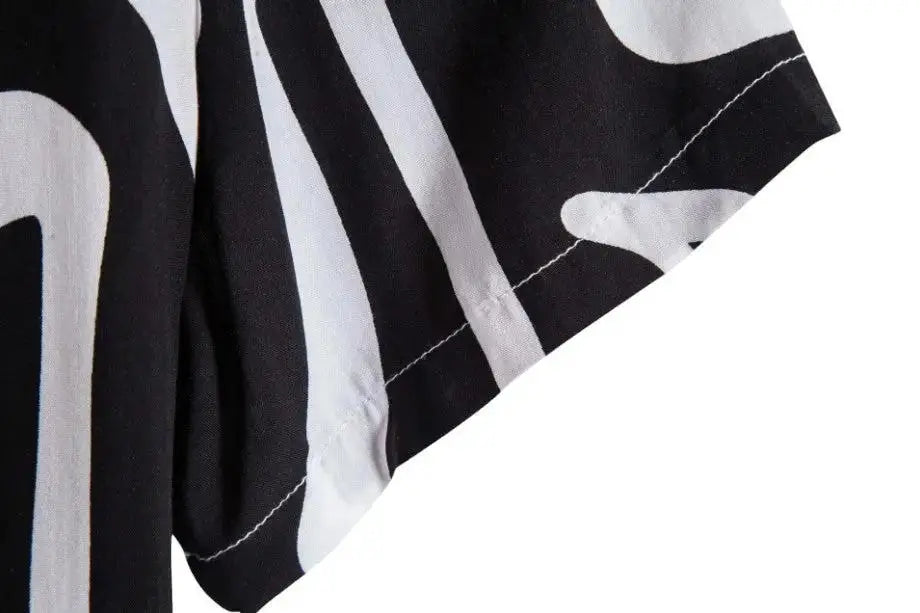 Wavy Line Hawaiian Shirt, sleeve and pattern detail