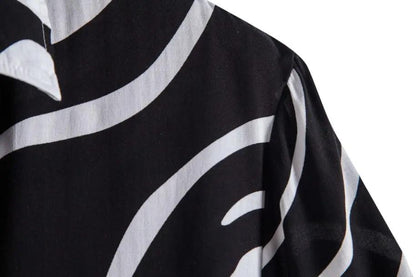 Pattern Button up Shirts - Wavy Pattern - Hawaiian shirts Dan Flashes