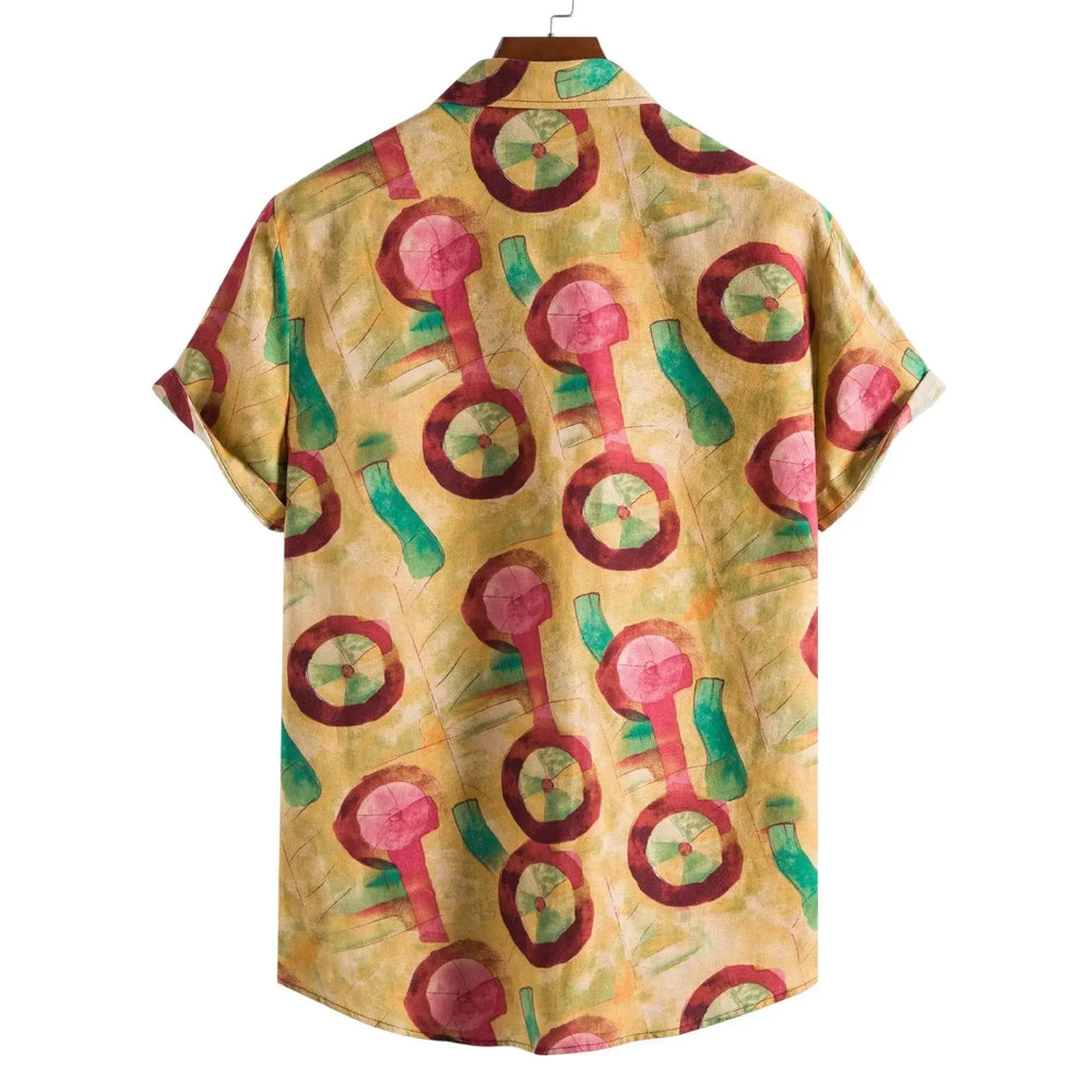 Colorful Circle Print Shirt, back view