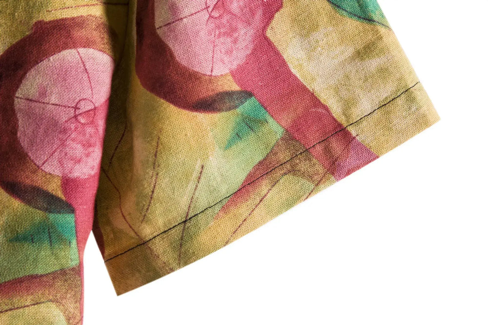 Colorful Circle Print Shirt, sleeve and pattern detail