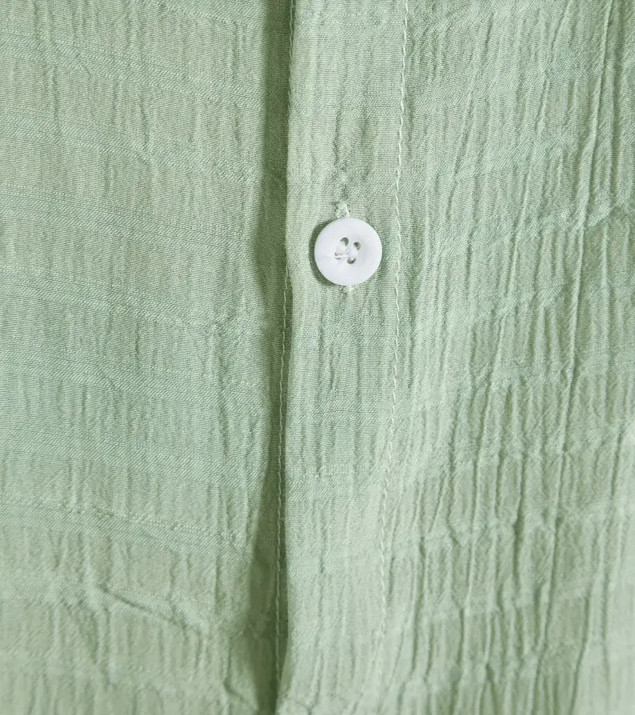 Solid Textured Beach Shirt, button-front and pattern detail