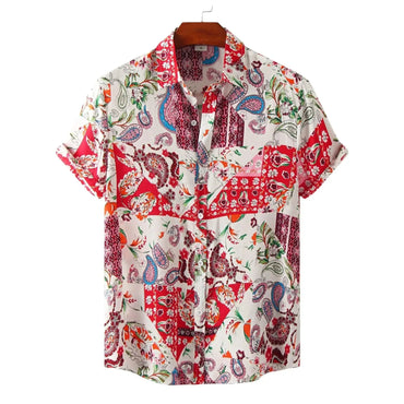 Premium Complicated Pattern Shirt for men in cotton-linen blend - Dan Flashes