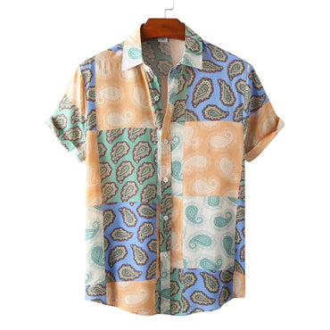 Premium Short-Sleeve Beach Shirt for men in cotton-linen blend - Dan Flashes