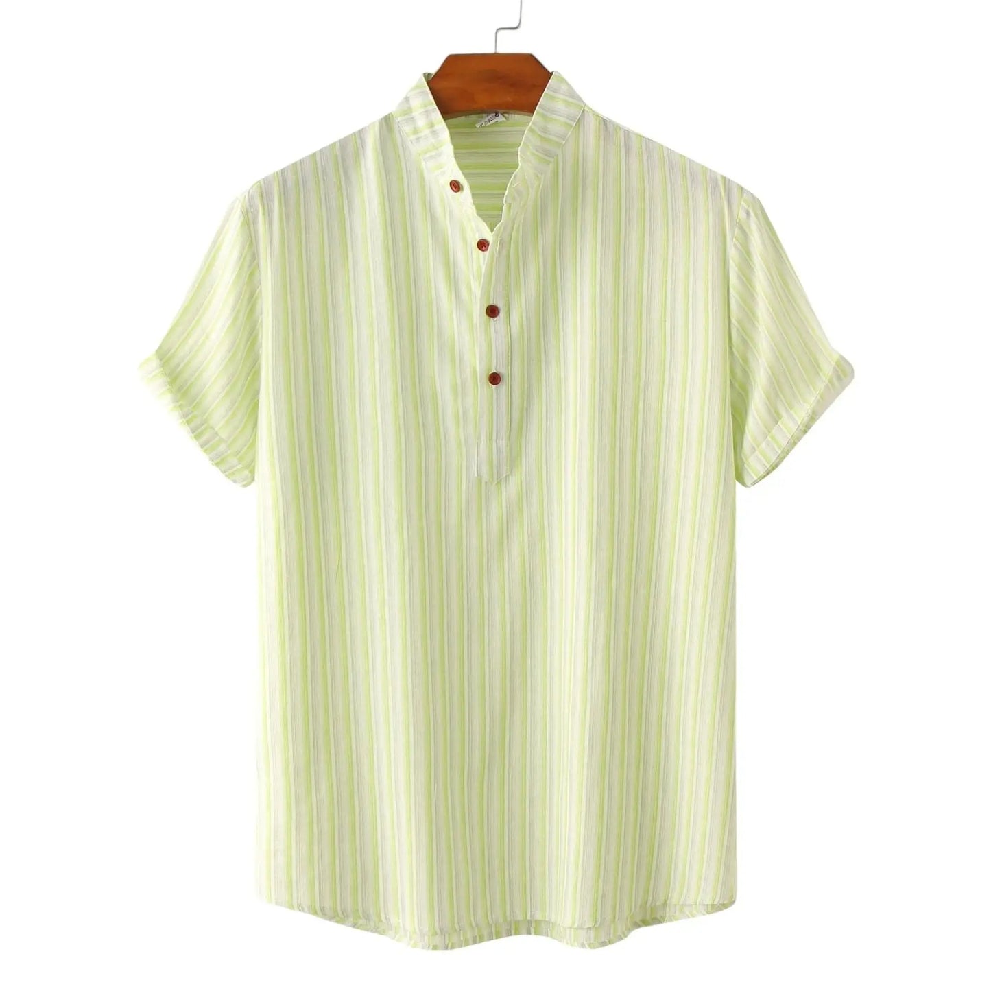 Premium Short Sleeve Stripe Shirt - Shirt - Dan Flashes - Green - Premium short sleeve stripe shirt - Dan Flashes