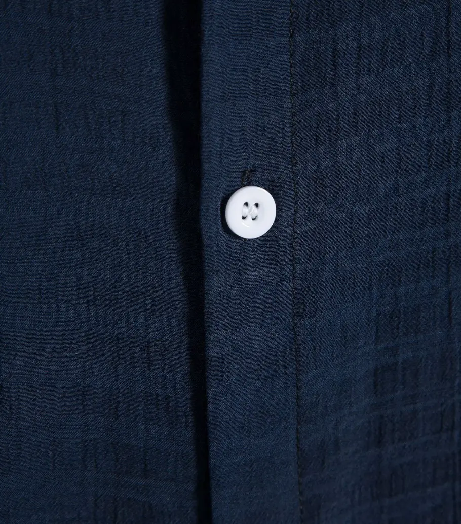 Solid Textured Beach Shirt, button-front and pattern detail