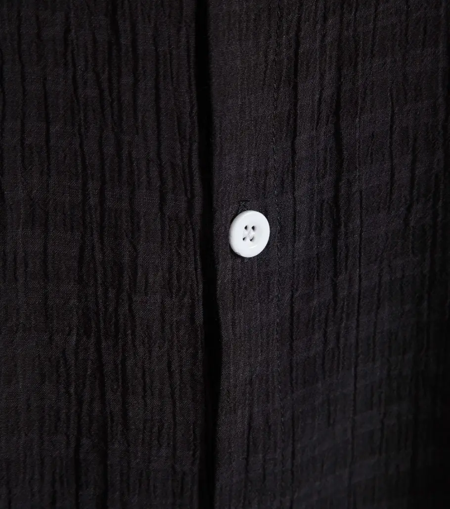 Solid Textured Beach Shirt, button-front and pattern detail