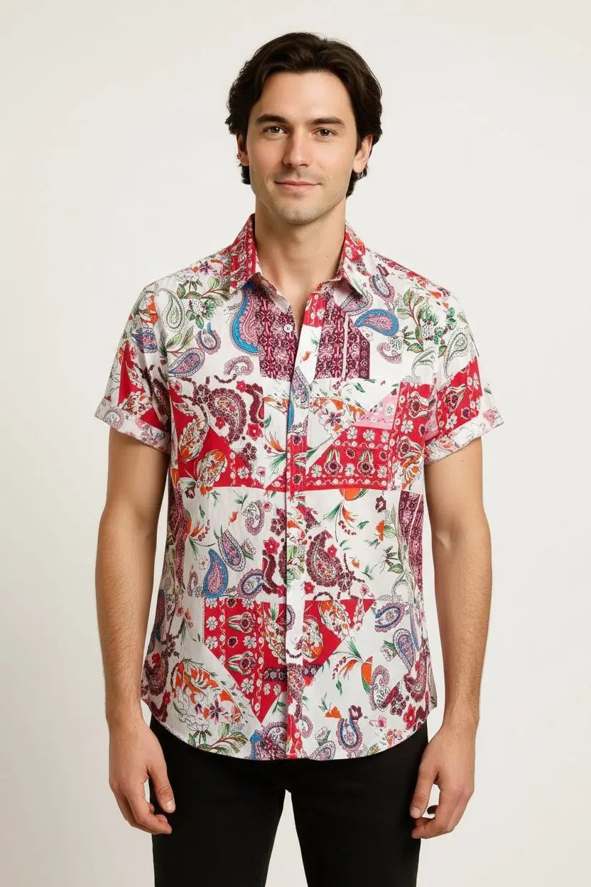Premium complicated pattern button-up shirt - Dan Flashes