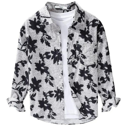 Printed Minimalist Long Sleeve Shirt Trendy Casual Dan Flashes