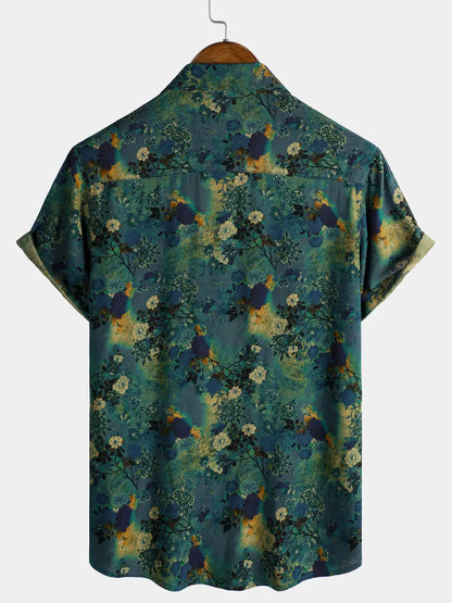 Retro Floral Short Sleeve Shirt Dan Flashes Dan Flashes   Shirt