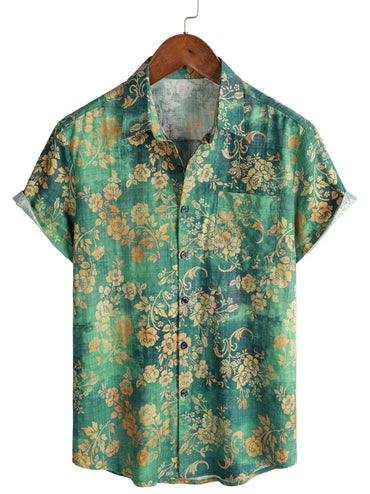 Rose Gold Print Shirt for men in bamboo hemp - Dan Flashes