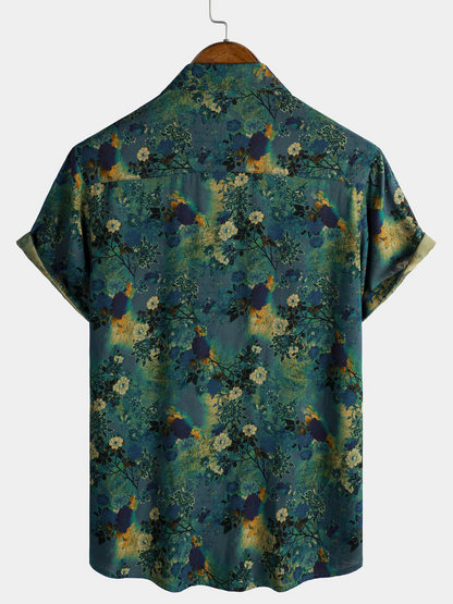 Retro Floral Short Sleeve Shirt