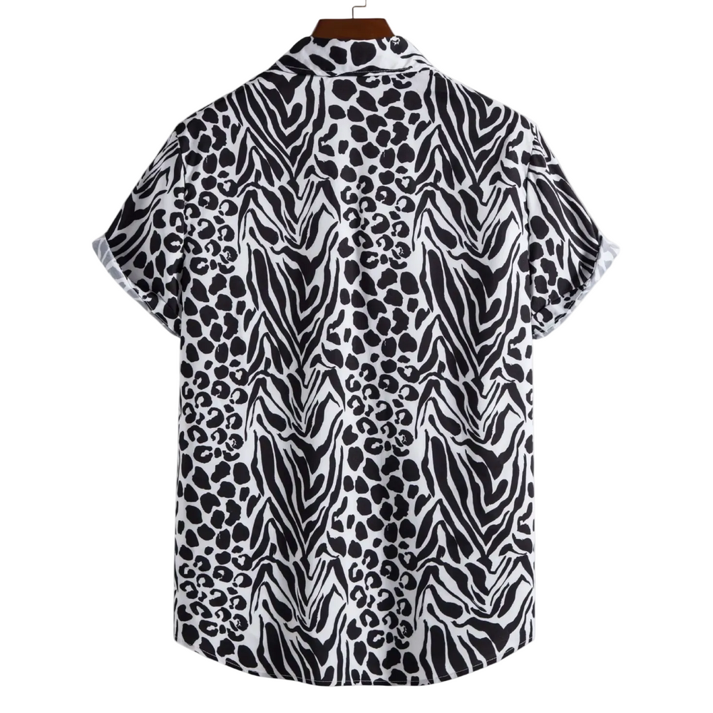 Black and White Mixed Animal Shirt, back view