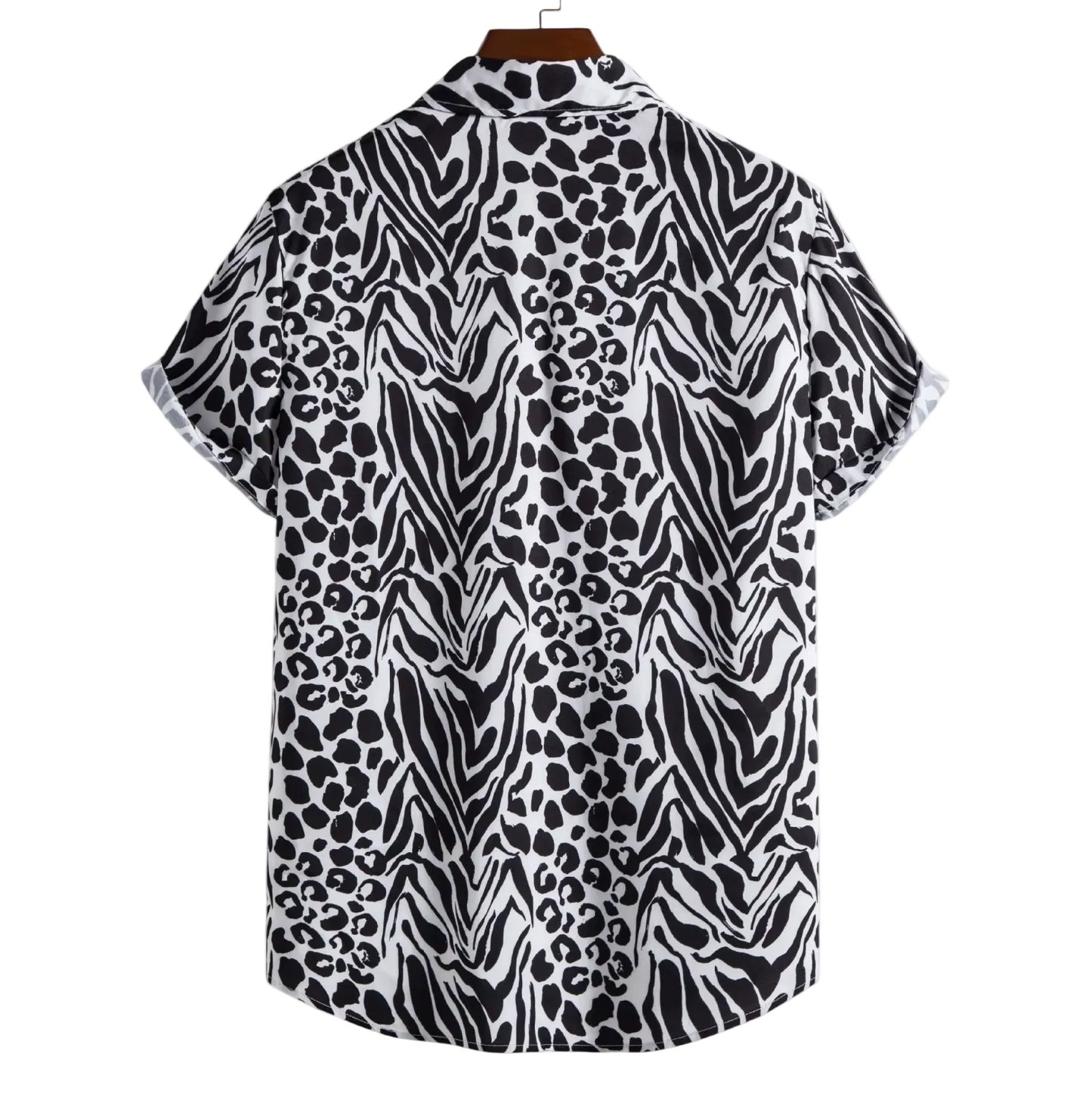 Animal print Hawaiian shirt for men, print detail - Dan Flashes
