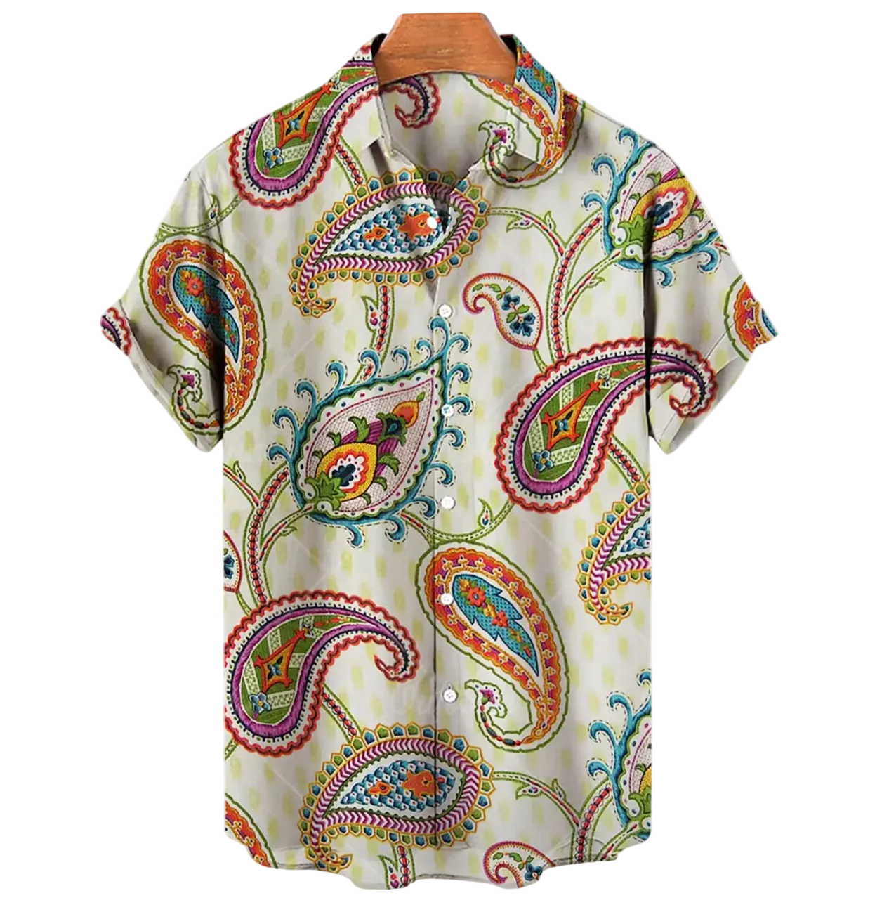 Paisley beach shirt for men in cotton-linen - Dan Flashes