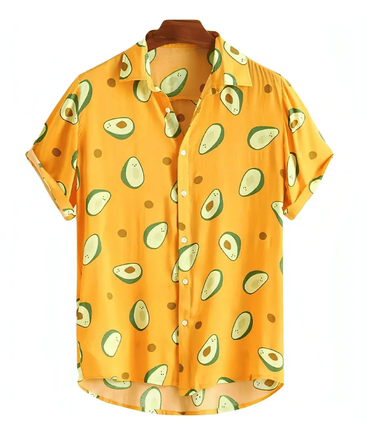 Flash Print Button-Up Shirt for men in bamboo hemp - Dan Flashes