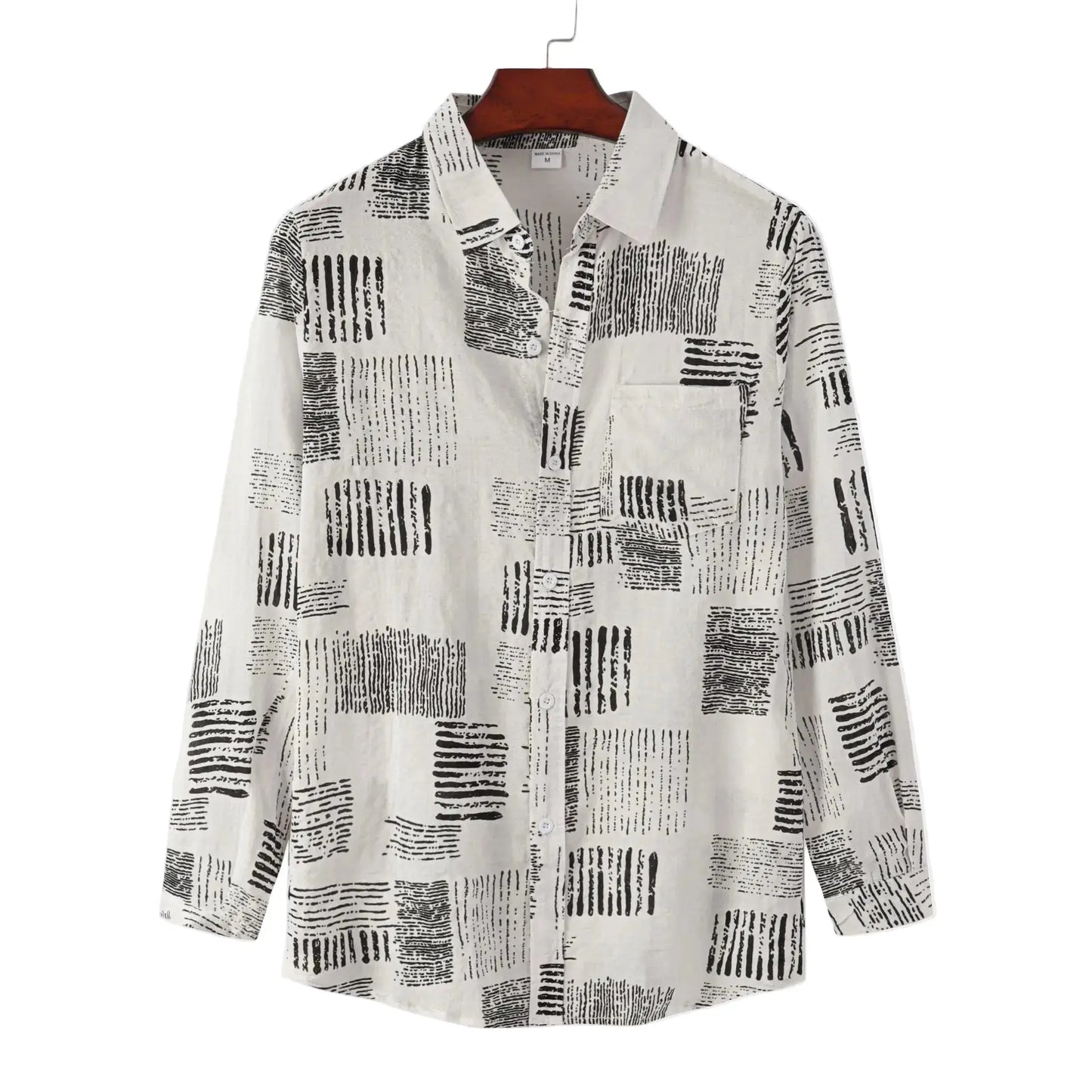 Slim Autumn Long Sleeve Shirt - 0 - Dan Flashes - White - Autumn Plaid Long Sleeve Slim Casual Shirt Men's Dan Flashes