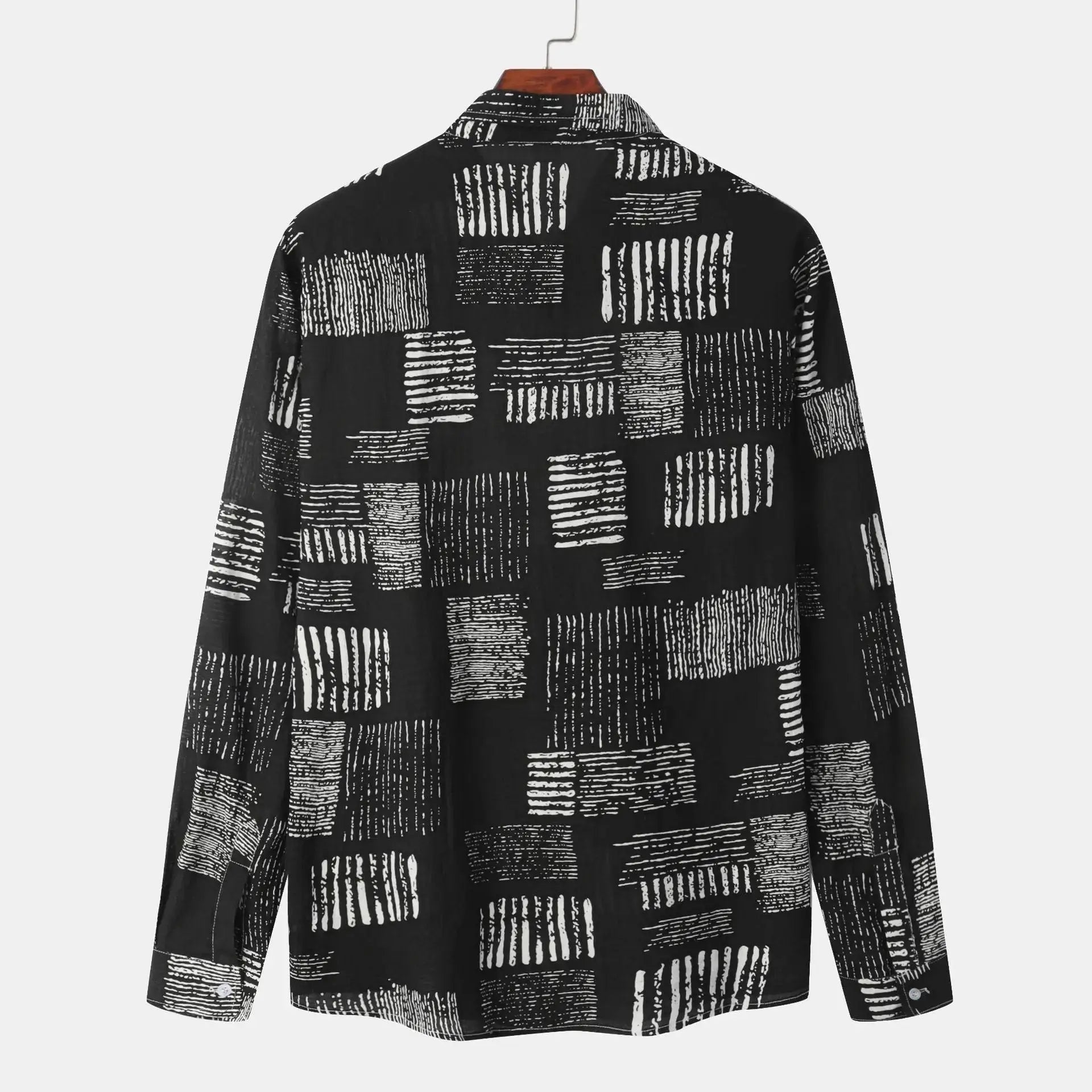 Slim Autumn Long Sleeve Shirt - 0 - Dan Flashes - Black - Autumn Plaid Long Sleeve Slim Casual Shirt Men's Dan Flashes