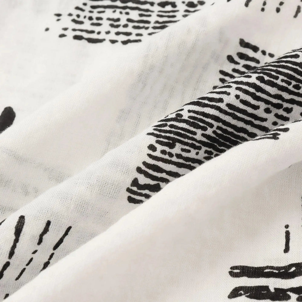 Abstract Block Print Long Sleeve Shirt, pattern and fabric detail