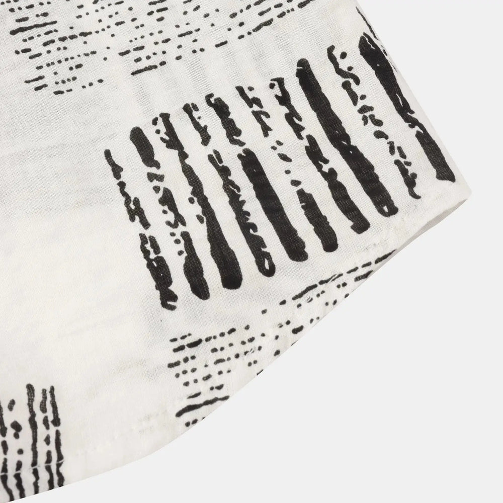 Abstract Block Print Long Sleeve Shirt, sleeve and pattern detail