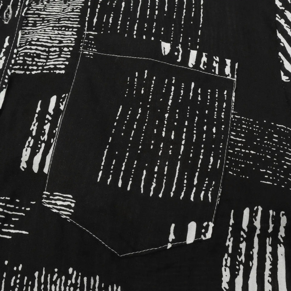 Abstract Block Print Long Sleeve Shirt, pattern and fabric detail
