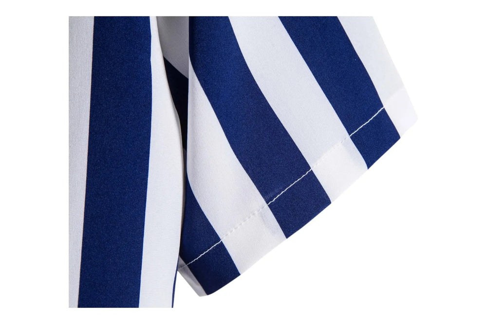 Broad Stripe Hawaiian Shirt, sleeve and pattern detail