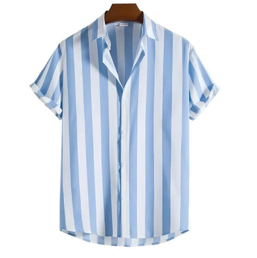 Stripe Hawaiian Shirt for men - Dan Flashes