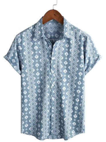 Vintage Stripe Summer Shirt for men in cotton-linen blend - Dan Flashes