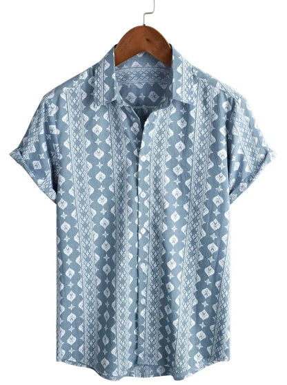 Striped Vintage Summer Short Sleeve Shirt
