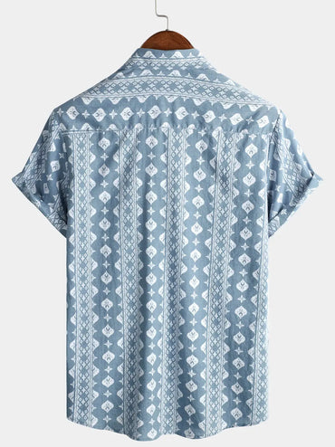 Striped Vintage Summer Short Sleeve Shirt Dan Flashes Dan Flashes