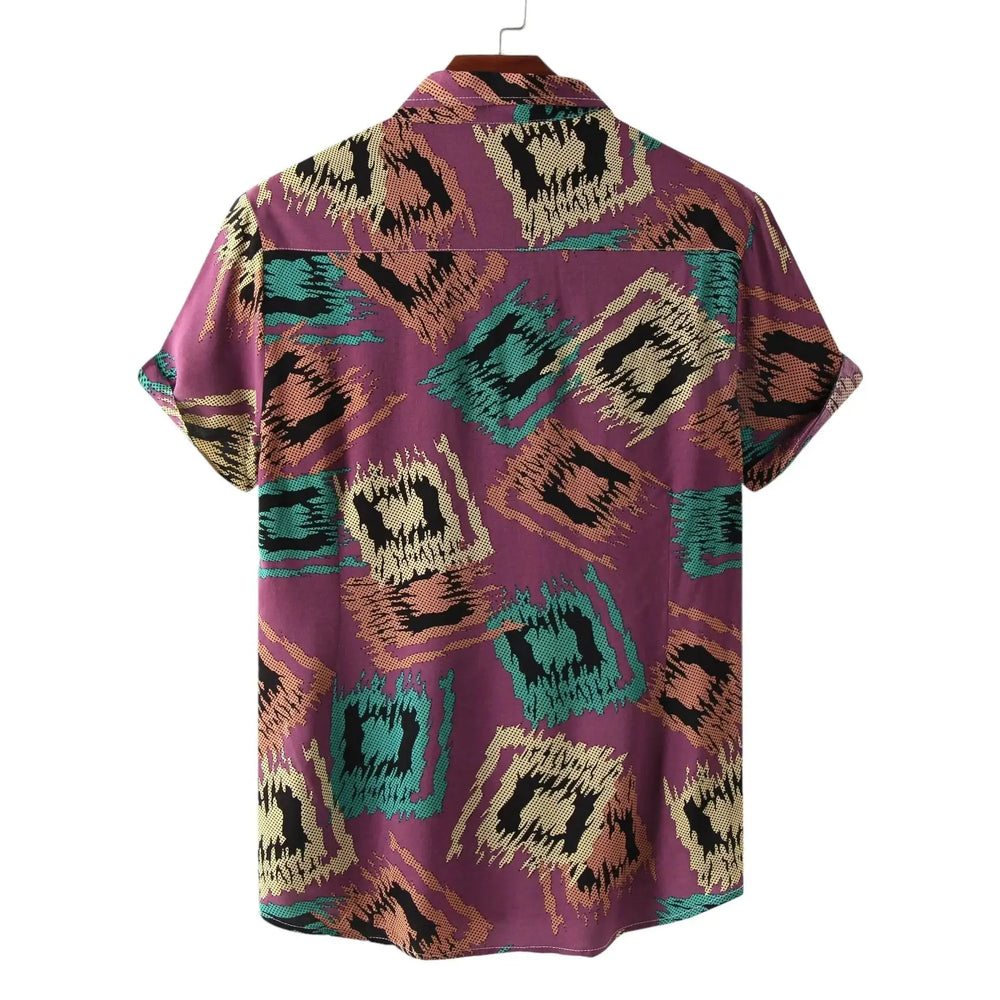 Abstract Diamond Pattern Shirt, back view