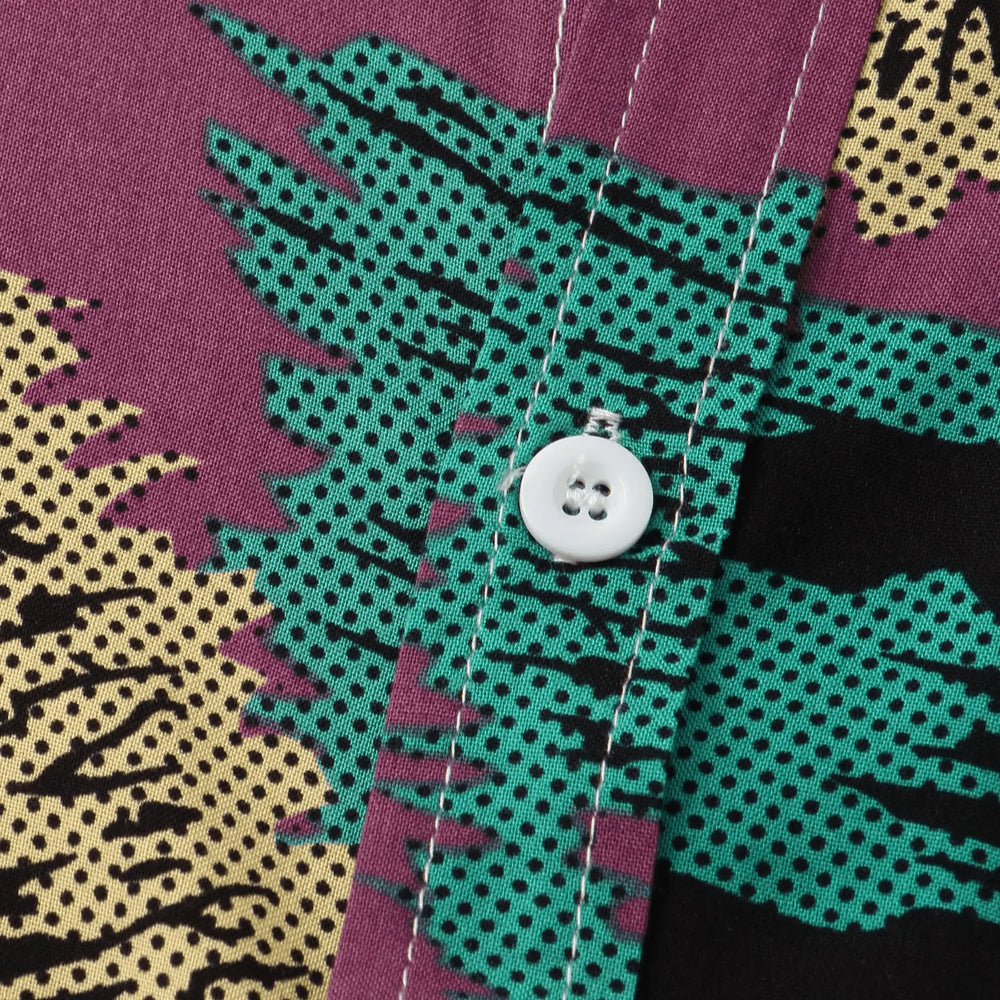 Abstract Diamond Pattern Shirt, button-front and pattern detail