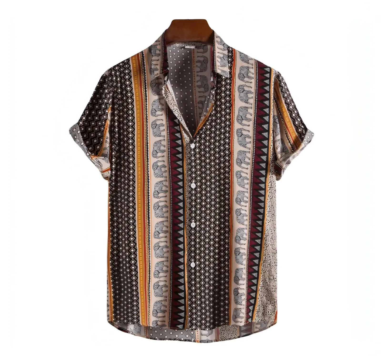 Buy Unique Elephant Pattern Button Up Shirt at Dan Flashes - Elevate Your Wardrobe!