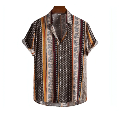 Buy Unique Elephant Pattern Button Up Shirt at Dan Flashes - Elevate Your Wardrobe!