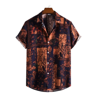 Vibrant Floral Hawaiian Shirt for men in cotton-linen blend - Dan Flashes